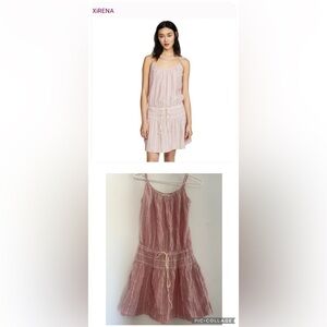 Xirena Charlie Saska Pink Stripe Gauzy Lightweight Belted Tank Dress Size XS